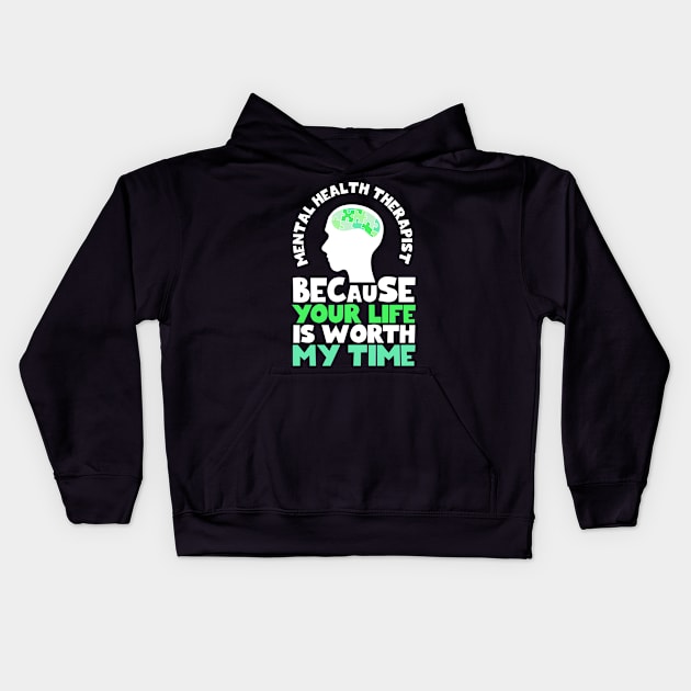 Mental Health Awareness Therapist Kids Hoodie by TheBestHumorApparel